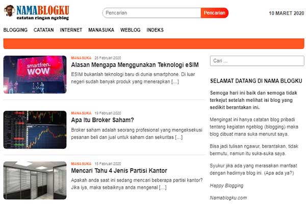 nama blogku maret 2020