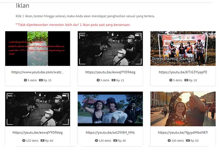 Iklan youtube dan website rajaview