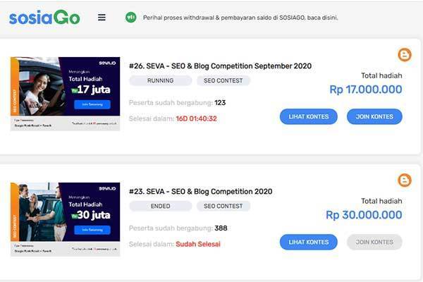 Hasil Kontes SEO SEVA 2