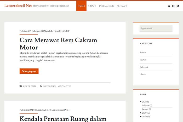 tampilan lenterakecil.net