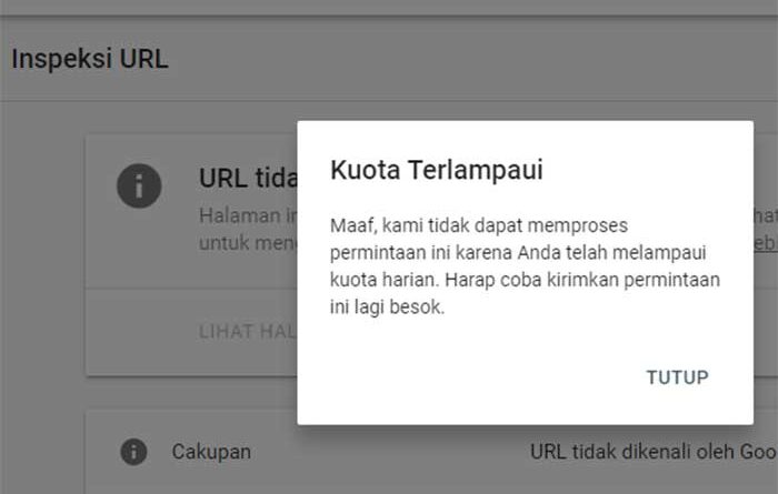 Kena Kuota Terlampaui di Google Search Console