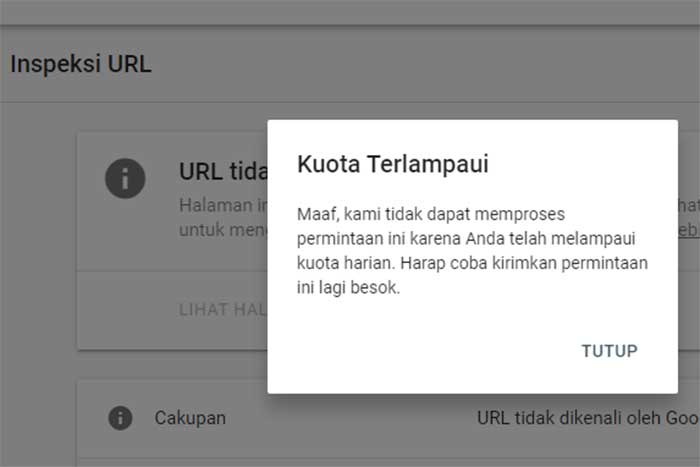Kena Kuota Terlampaui di Google Search Console