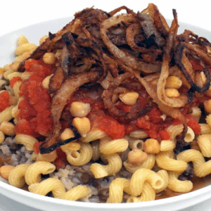 koshari campuran kacang dan pasta khas mesir